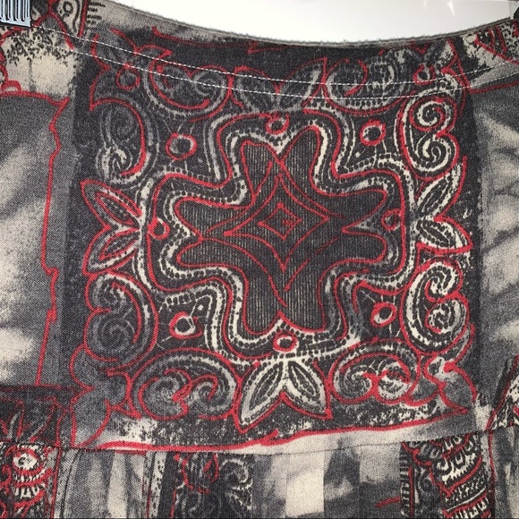 New Idea Vintage Red Black Floral Wool Maxi Skirt - Picture 4 of 7